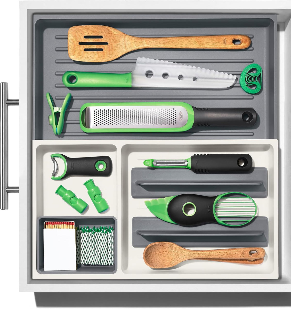 Good Grips Kitchen Drawer, Expandable Utensil Organizer, White