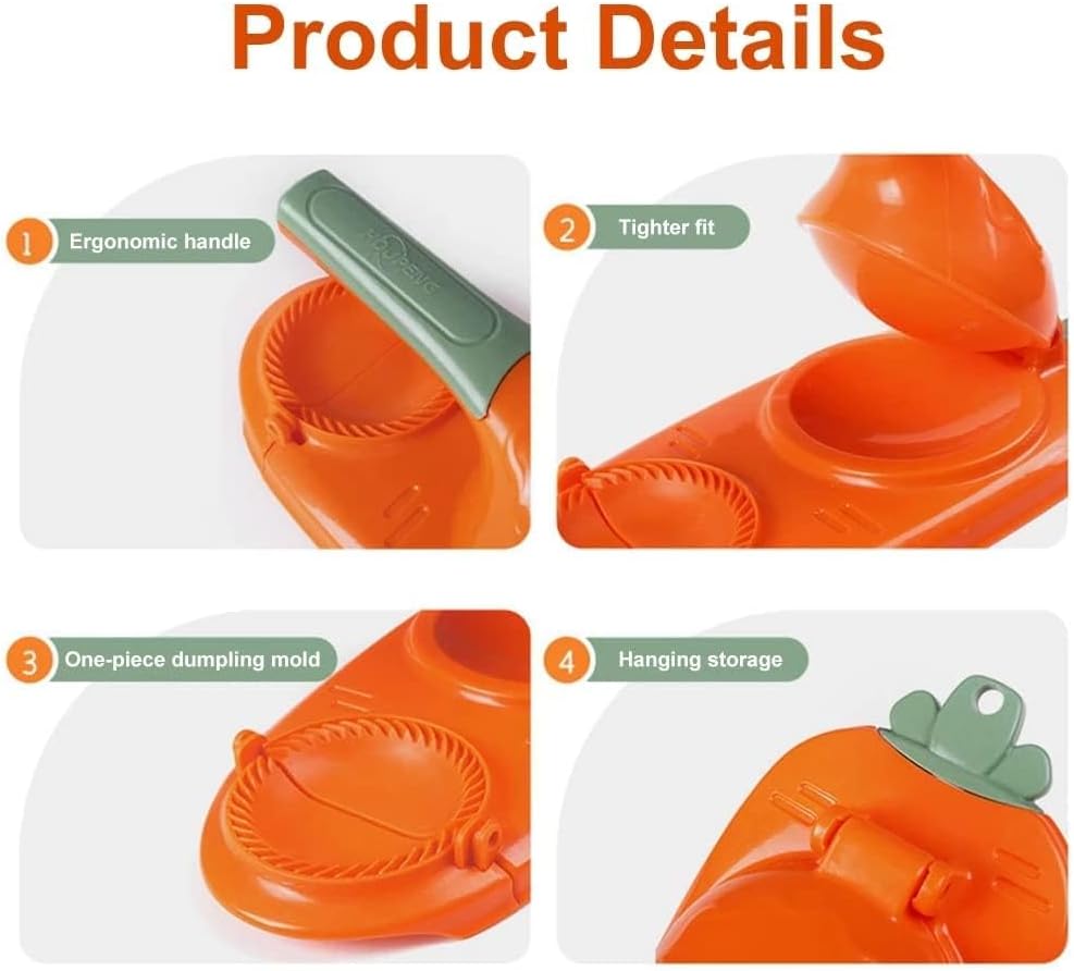 2 In 1 Dumpling Maker Press Empanada, Ravioli, Pierogi, Hand Pie Mold | Manual Pastry Dumpling Wrapper Mold Chinese Food Maker