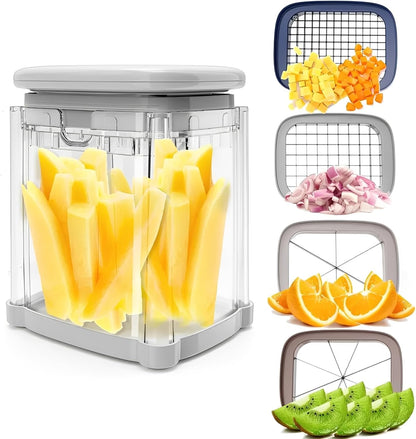4-In-1 French Fry Cutter,Nterchangeable Blades