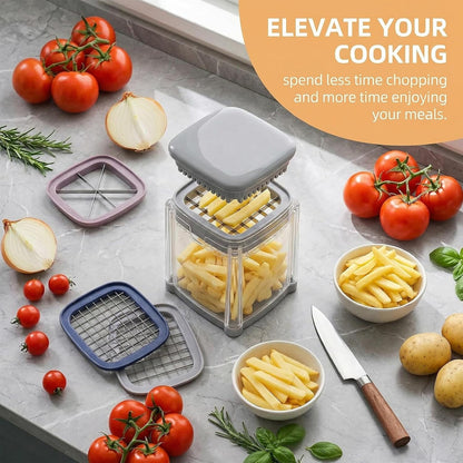 4-In-1 French Fry Cutter,Nterchangeable Blades