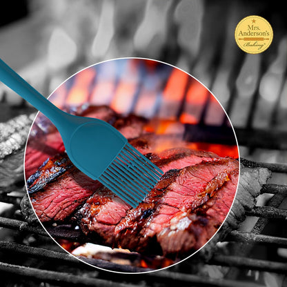 Silicone Basting Brush, Non-Stick, Heat Safe, Shed-Proof Bristles, Turquoise, 1.75-Inches, For Butter, Egg Wash, Glaze, And Baking Prep