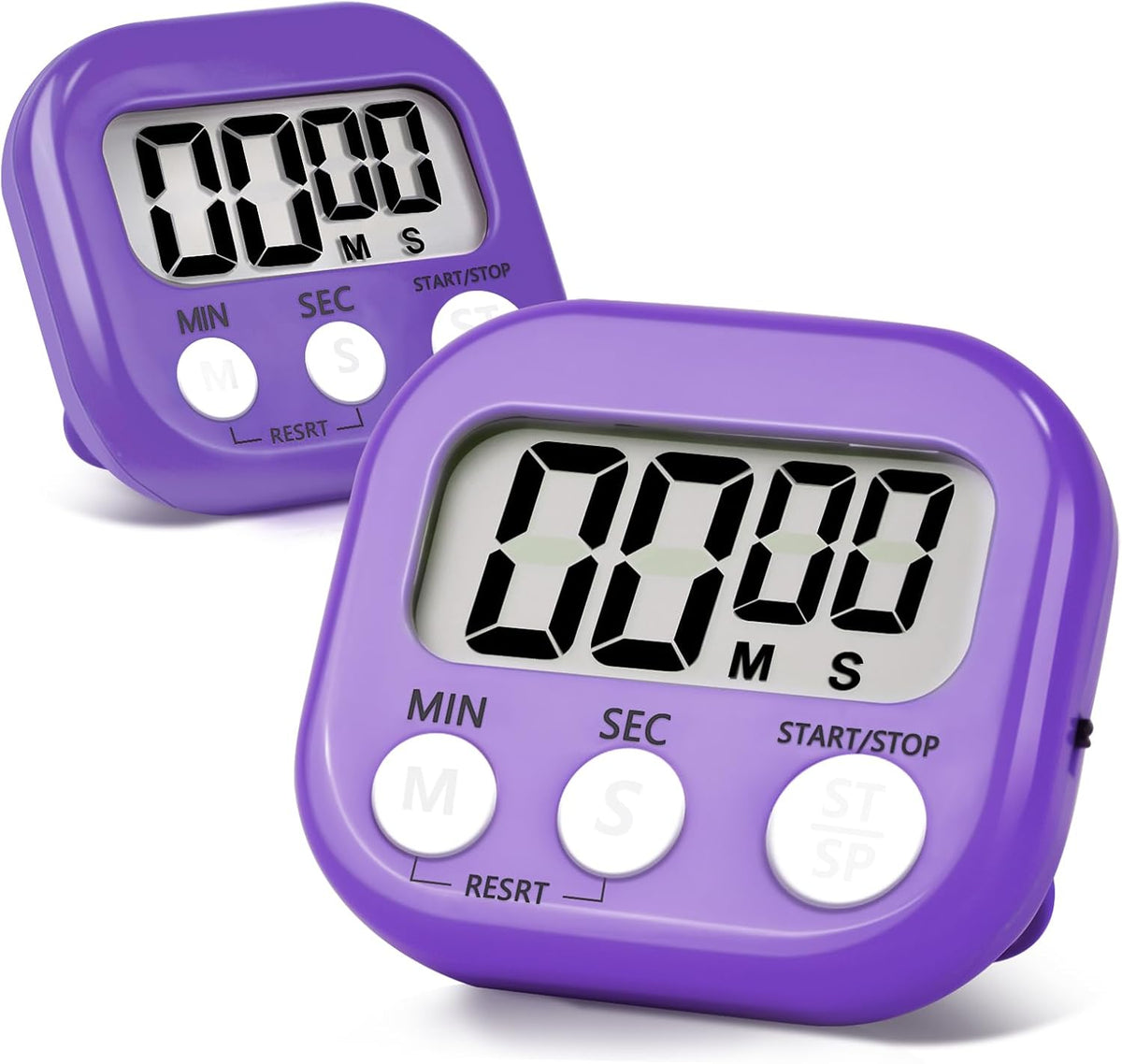 4 Pack Digital Kitchen Timer Magnetic Digital Timer with Big Display Loud Ring Cooking Timers for Kitchen Electronic Timer for Cooking, Game, Gym, Break Time, Classroom (Pink,Blue,Green,Purple, 4)
