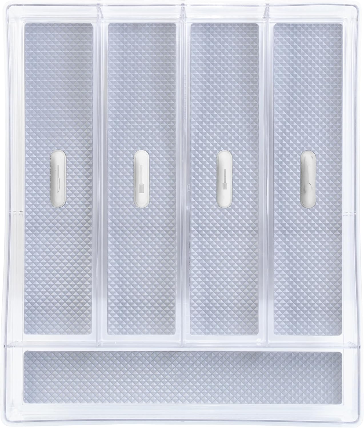 Glad Silverware & Utensil Drawer Organizer - Divided Clear Plastic Storage Tray with 5 Compartments for Kitchen Flatware and Cutlery - BPA Free, Food Safe, Non Slip, 11x13 inches