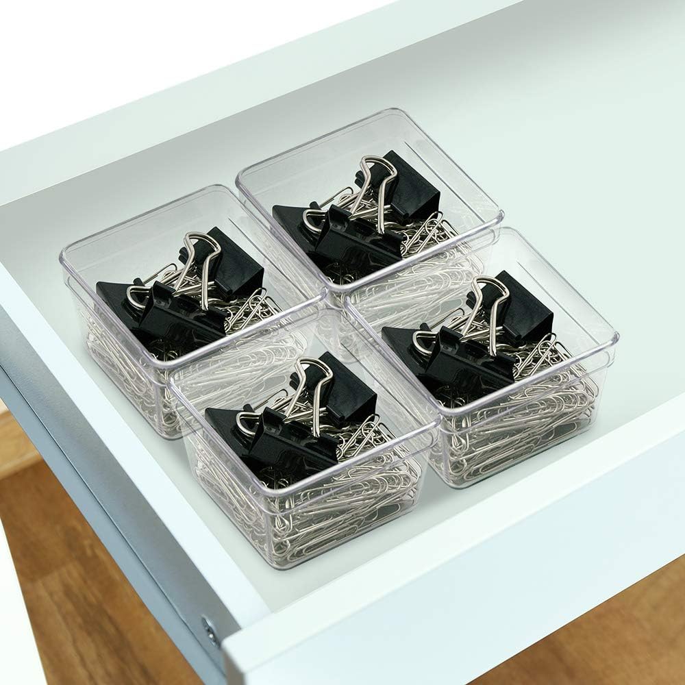 Glad Silverware & Utensil Drawer Organizer - Divided Clear Plastic Storage Tray with 5 Compartments for Kitchen Flatware and Cutlery - BPA Free, Food Safe, Non Slip, 11x13 inches