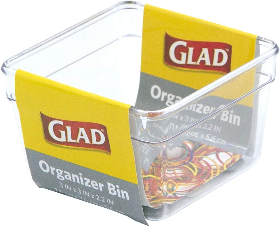 Glad Silverware & Utensil Drawer Organizer - Divided Clear Plastic Storage Tray with 5 Compartments for Kitchen Flatware and Cutlery - BPA Free, Food Safe, Non Slip, 11x13 inches