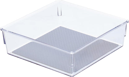 Glad Silverware & Utensil Drawer Organizer - Divided Clear Plastic Storage Tray with 5 Compartments for Kitchen Flatware and Cutlery - BPA Free, Food Safe, Non Slip, 11x13 inches