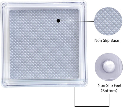 Glad Silverware & Utensil Drawer Organizer - Divided Clear Plastic Storage Tray with 5 Compartments for Kitchen Flatware and Cutlery - BPA Free, Food Safe, Non Slip, 11x13 inches
