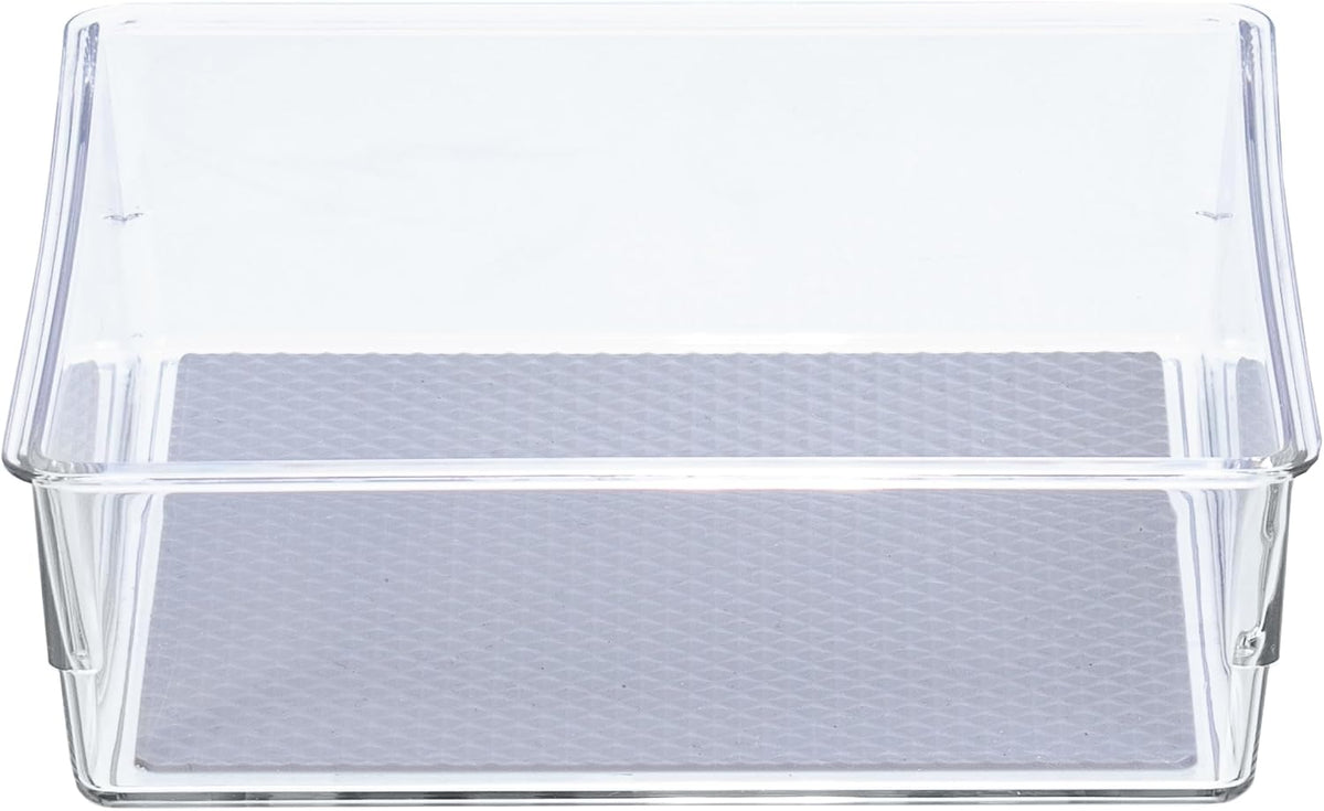 Glad Silverware & Utensil Drawer Organizer - Divided Clear Plastic Storage Tray with 5 Compartments for Kitchen Flatware and Cutlery - BPA Free, Food Safe, Non Slip, 11x13 inches