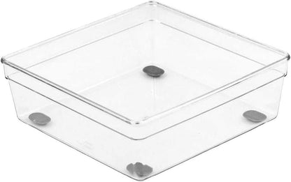 Glad Silverware & Utensil Drawer Organizer - Divided Clear Plastic Storage Tray with 5 Compartments for Kitchen Flatware and Cutlery - BPA Free, Food Safe, Non Slip, 11x13 inches