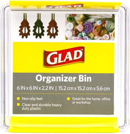 Glad Silverware & Utensil Drawer Organizer - Divided Clear Plastic Storage Tray with 5 Compartments for Kitchen Flatware and Cutlery - BPA Free, Food Safe, Non Slip, 11x13 inches