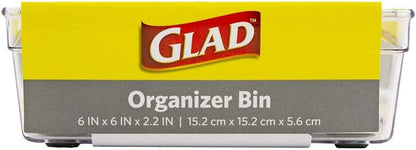 Glad Silverware & Utensil Drawer Organizer - Divided Clear Plastic Storage Tray with 5 Compartments for Kitchen Flatware and Cutlery - BPA Free, Food Safe, Non Slip, 11x13 inches