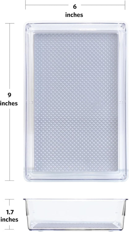 Glad Silverware & Utensil Drawer Organizer - Divided Clear Plastic Storage Tray with 5 Compartments for Kitchen Flatware and Cutlery - BPA Free, Food Safe, Non Slip, 11x13 inches