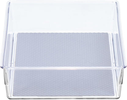 Glad Silverware & Utensil Drawer Organizer - Divided Clear Plastic Storage Tray with 5 Compartments for Kitchen Flatware and Cutlery - BPA Free, Food Safe, Non Slip, 11x13 inches