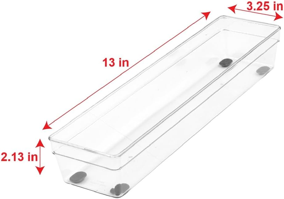 Glad Silverware & Utensil Drawer Organizer - Divided Clear Plastic Storage Tray with 5 Compartments for Kitchen Flatware and Cutlery - BPA Free, Food Safe, Non Slip, 11x13 inches