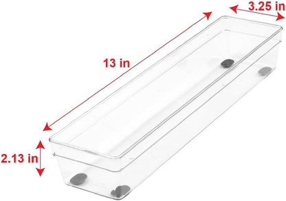 Glad Silverware & Utensil Drawer Organizer - Divided Clear Plastic Storage Tray with 5 Compartments for Kitchen Flatware and Cutlery - BPA Free, Food Safe, Non Slip, 11x13 inches