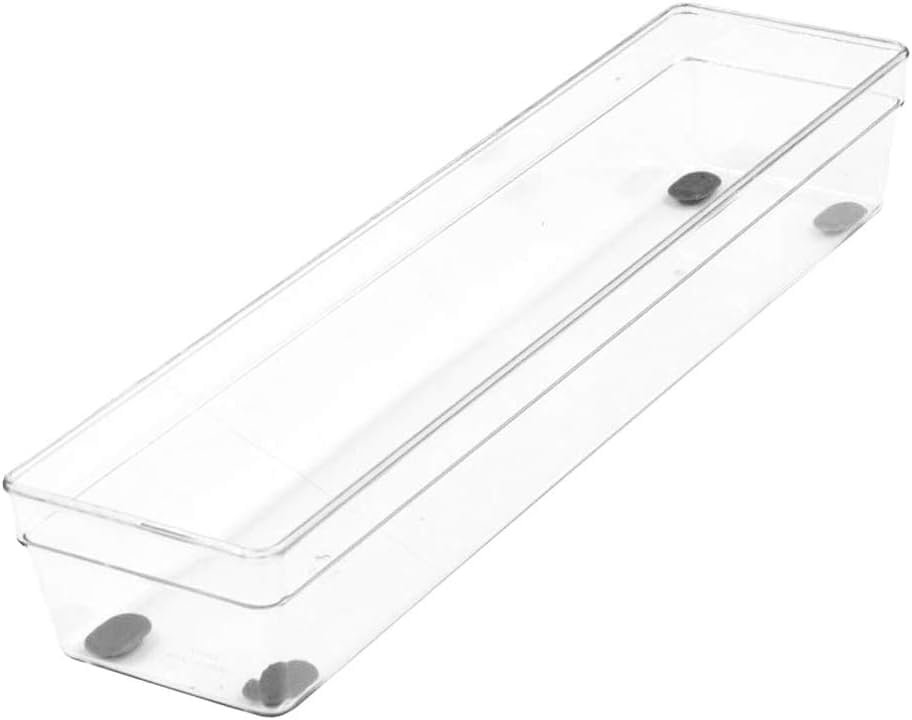 Glad Silverware & Utensil Drawer Organizer - Divided Clear Plastic Storage Tray with 5 Compartments for Kitchen Flatware and Cutlery - BPA Free, Food Safe, Non Slip, 11x13 inches