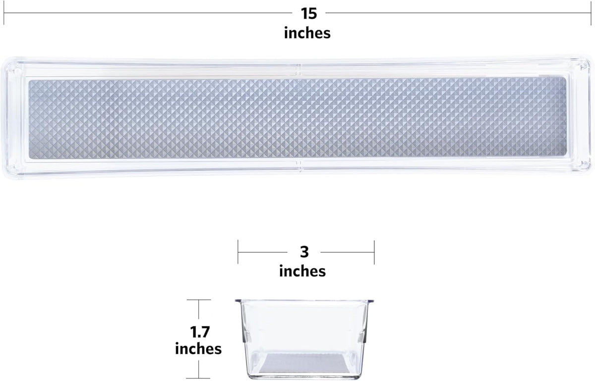 Glad Silverware & Utensil Drawer Organizer - Divided Clear Plastic Storage Tray with 5 Compartments for Kitchen Flatware and Cutlery - BPA Free, Food Safe, Non Slip, 11x13 inches