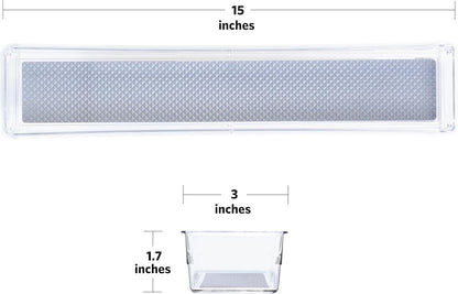Glad Silverware & Utensil Drawer Organizer - Divided Clear Plastic Storage Tray with 5 Compartments for Kitchen Flatware and Cutlery - BPA Free, Food Safe, Non Slip, 11x13 inches