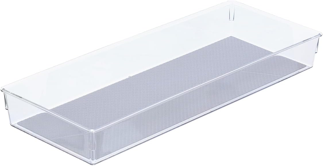 Glad Silverware & Utensil Drawer Organizer - Divided Clear Plastic Storage Tray with 5 Compartments for Kitchen Flatware and Cutlery - BPA Free, Food Safe, Non Slip, 11x13 inches