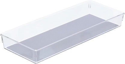 Glad Silverware & Utensil Drawer Organizer - Divided Clear Plastic Storage Tray with 5 Compartments for Kitchen Flatware and Cutlery - BPA Free, Food Safe, Non Slip, 11x13 inches