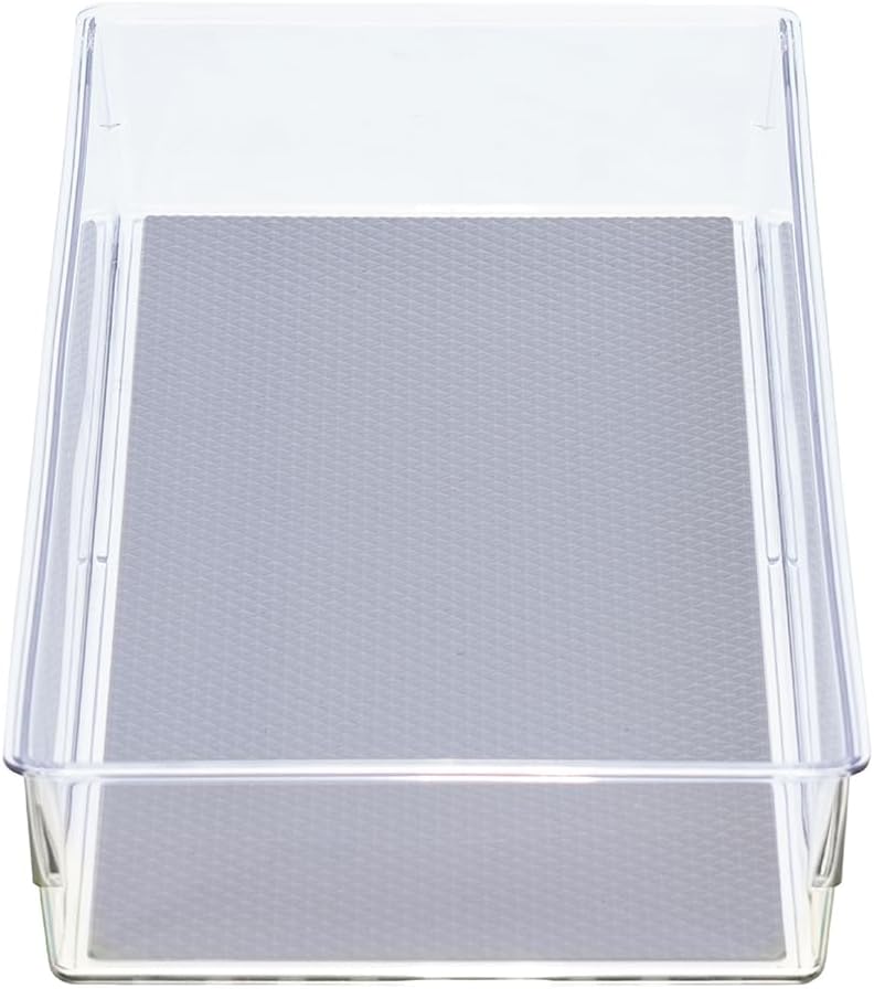 Glad Silverware & Utensil Drawer Organizer - Divided Clear Plastic Storage Tray with 5 Compartments for Kitchen Flatware and Cutlery - BPA Free, Food Safe, Non Slip, 11x13 inches