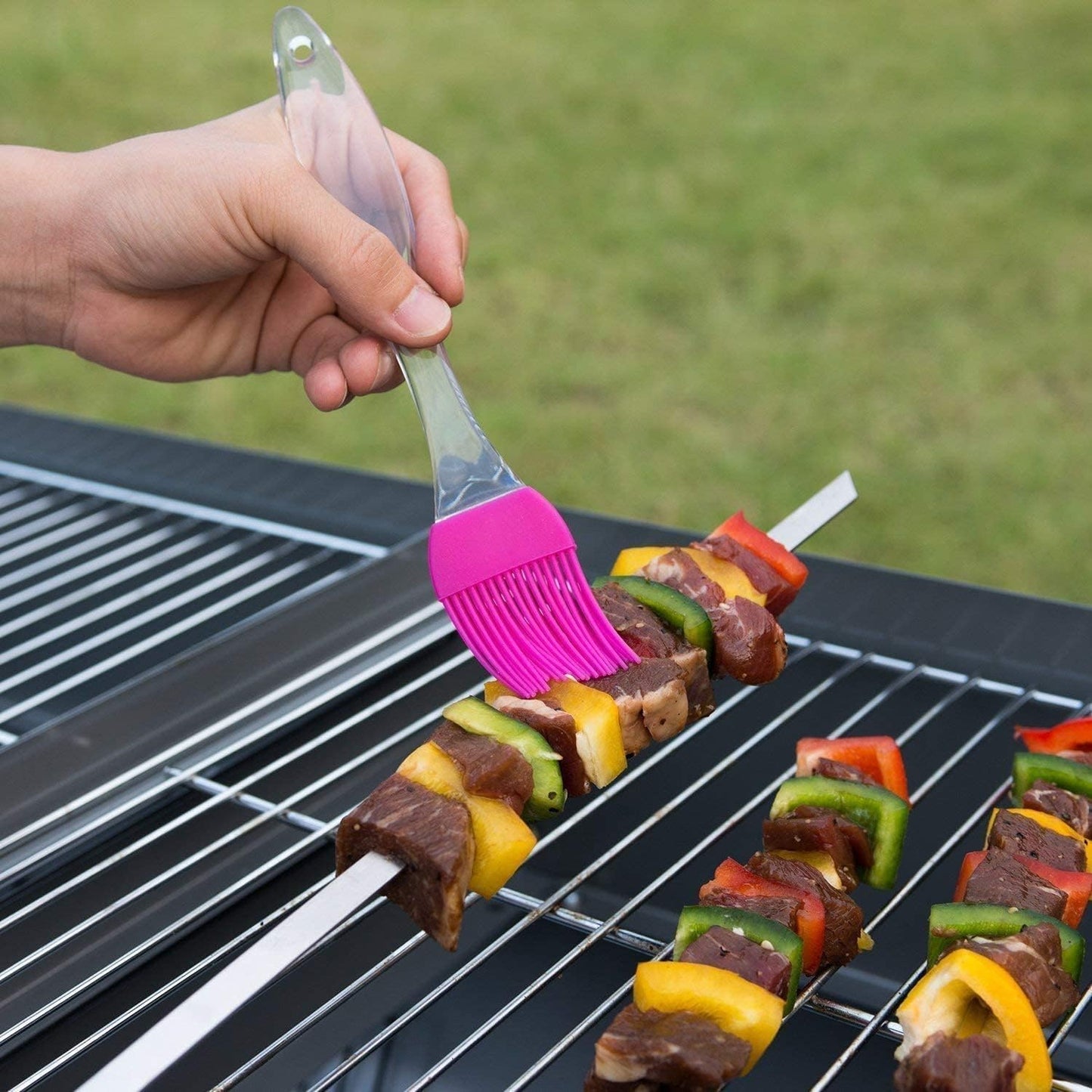 Silicone Basting Pastry & BBQ Brush Set - 5 PCS Silicone BBQ Pastry Oil Brush Turkey Baster,Barbecue Utensil use for Grilling and Marinating (6.89" * 1.28"(L*W))