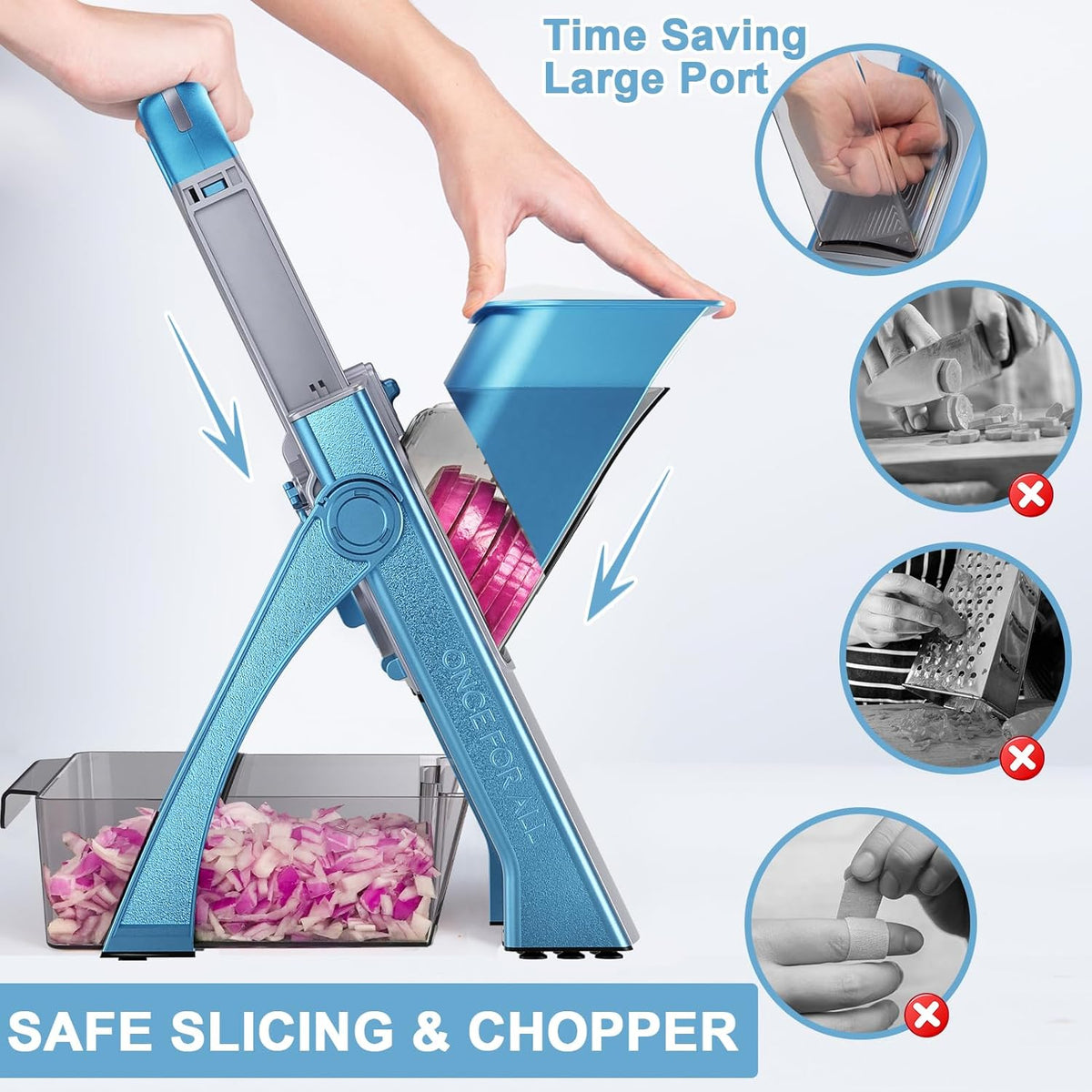 QYKIC Safe Mandoline Slicer for Kitchen, Adjustable Potato Slicer Pro