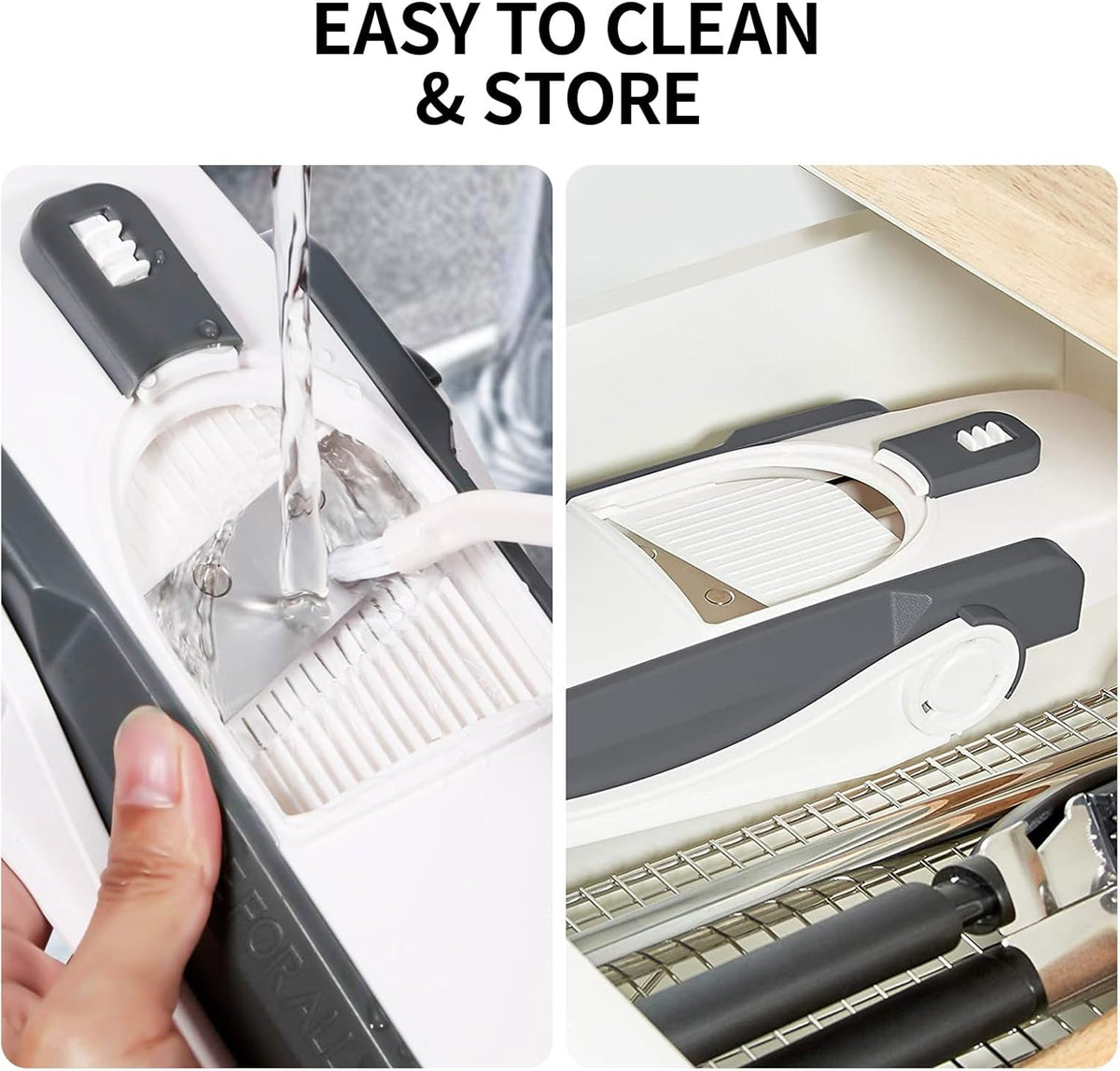 QYKIC Safe Mandoline Slicer for Kitchen, Adjustable Potato Slicer Pro