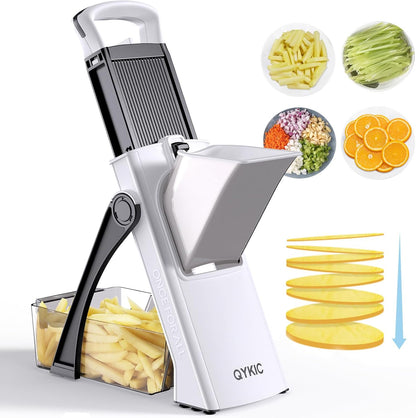 QYKIC Safe Mandoline Slicer for Kitchen, Adjustable Potato Slicer Pro