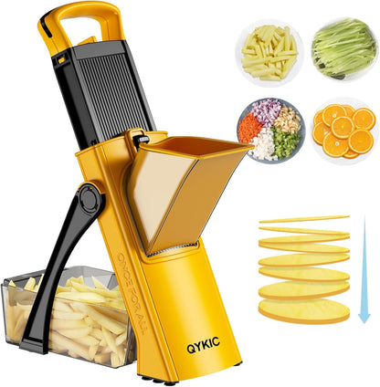 QYKIC Safe Mandoline Slicer for Kitchen, Adjustable Potato Slicer Pro