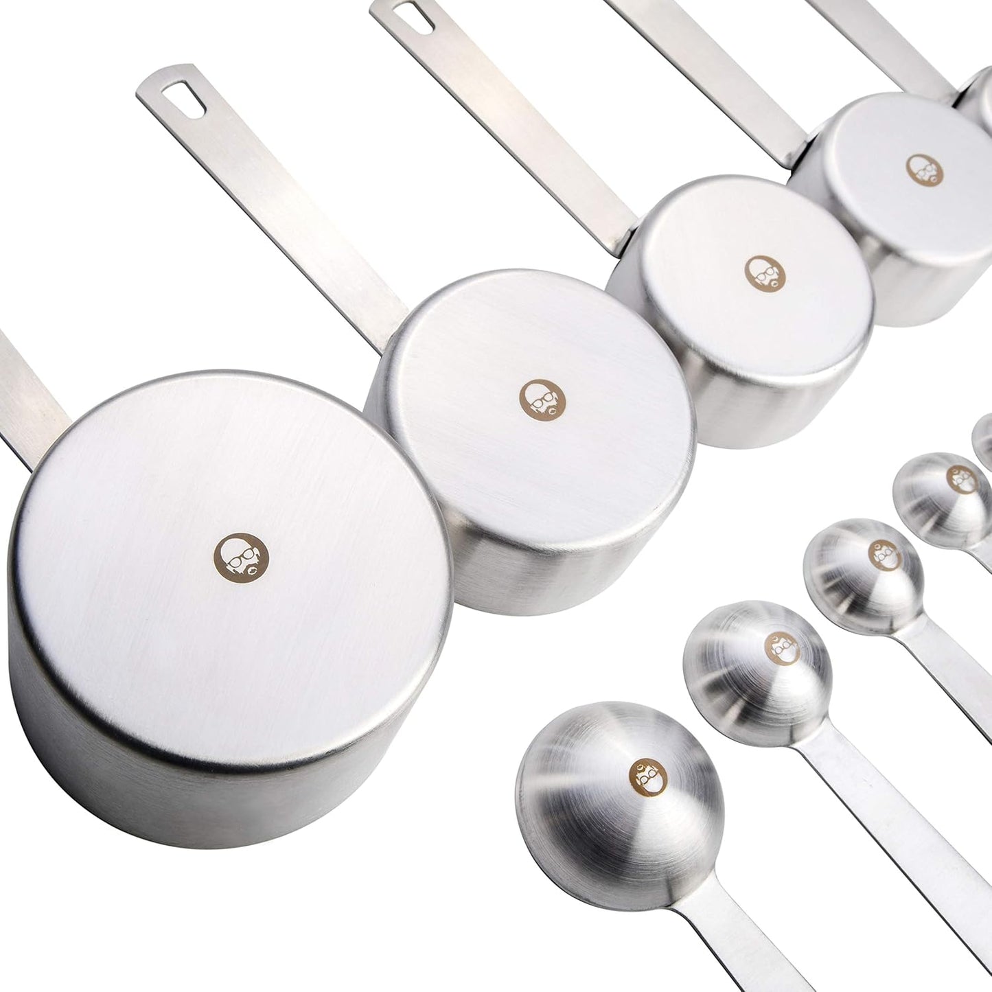 10-Piece Stainless Steel Measuring Cups and Spoons Set – Heavy-Duty, Rust-Resistant Baking and Cooking Measurement Tools