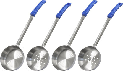 4 Pcs Portion Control Serving Spoons Ladle Scoops (Blue, 8oz)
