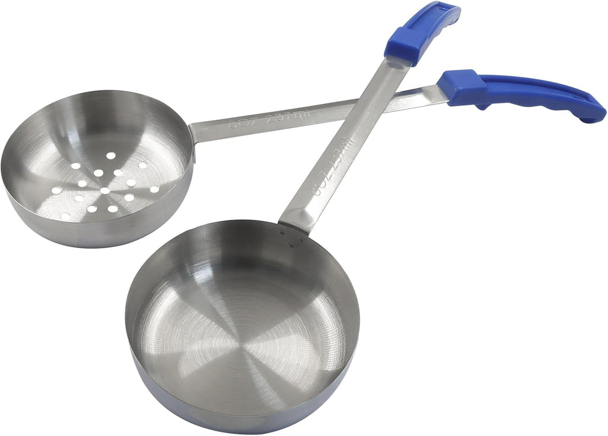 4 Pcs Portion Control Serving Spoons Ladle Scoops (Blue, 8oz)
