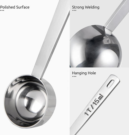 Coffee Scoop 1 Tablespoon, 4.3in Long Handle Tbsp Measuring Spoon