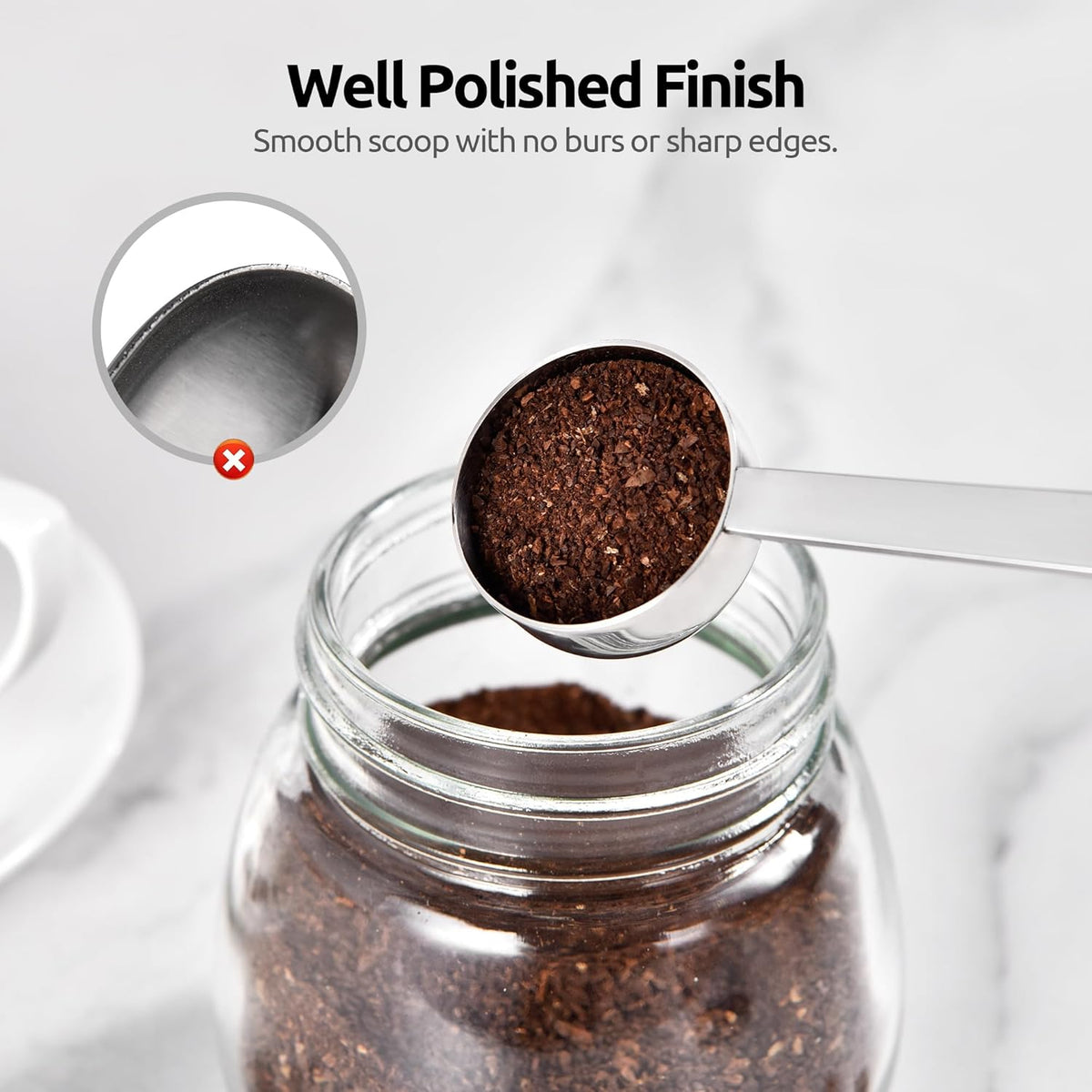 Coffee Scoop 1 Tablespoon, 4.3in Long Handle Tbsp Measuring Spoon