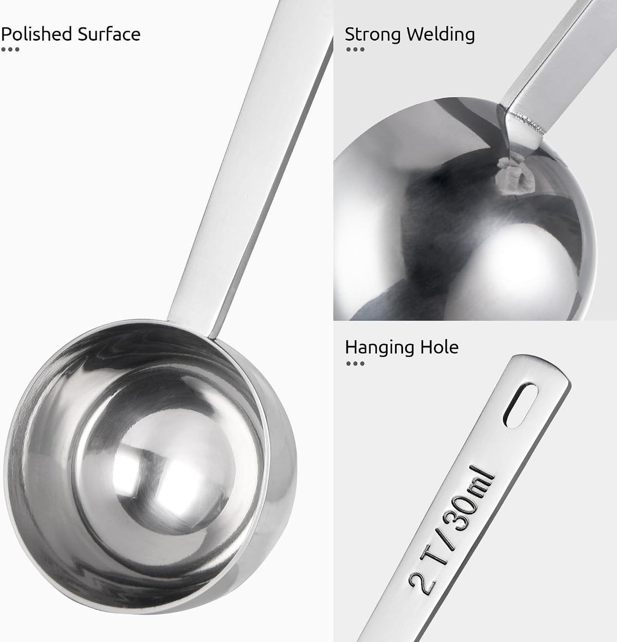 Coffee Scoop 1 Tablespoon, 4.3in Long Handle Tbsp Measuring Spoon