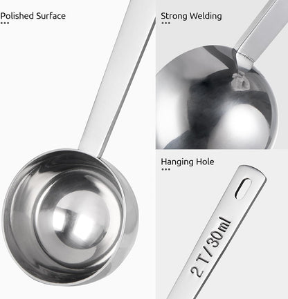 Coffee Scoop 1 Tablespoon, 4.3in Long Handle Tbsp Measuring Spoon
