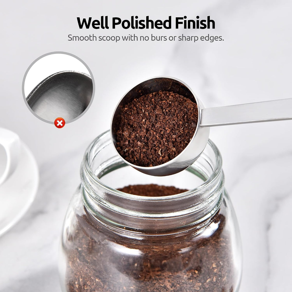 Coffee Scoop 1 Tablespoon, 4.3in Long Handle Tbsp Measuring Spoon