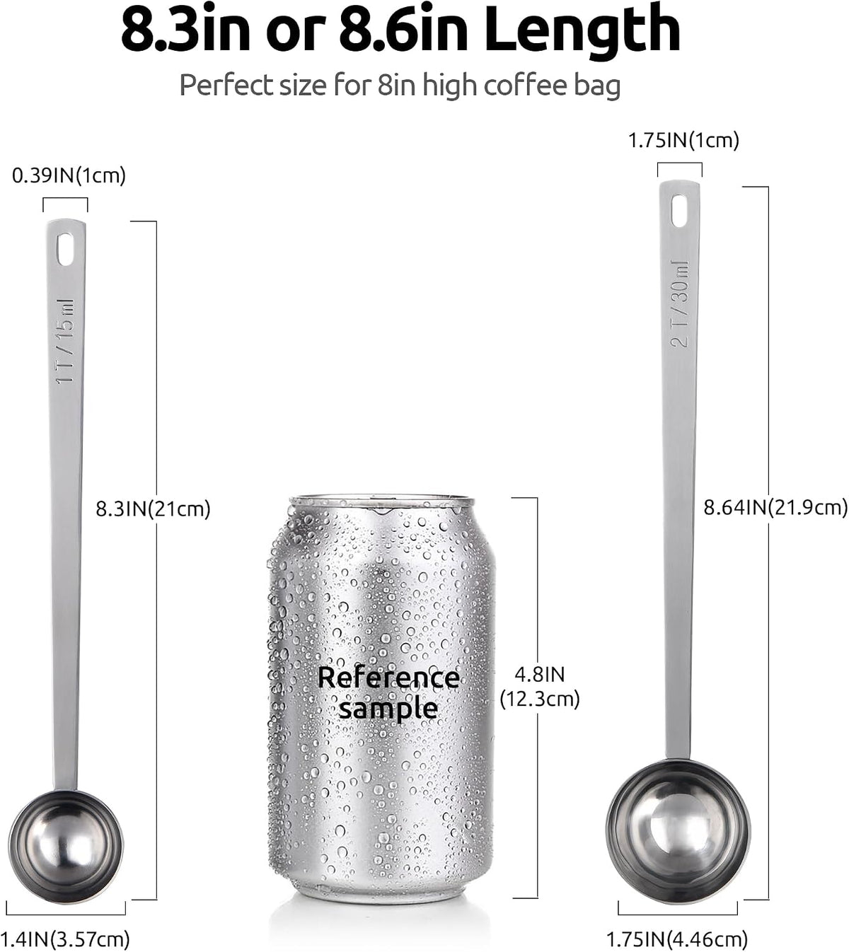 Coffee Scoop 1 Tablespoon, 4.3in Long Handle Tbsp Measuring Spoon