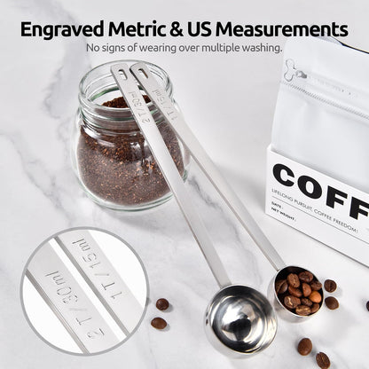 Coffee Scoop 1 Tablespoon, 4.3in Long Handle Tbsp Measuring Spoon