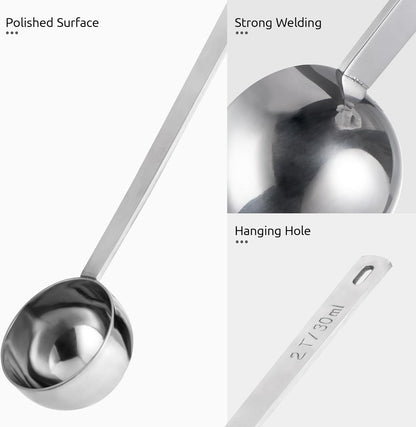 Coffee Scoop 1 Tablespoon, 4.3in Long Handle Tbsp Measuring Spoon