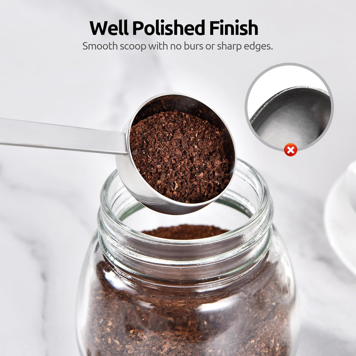 Coffee Scoop 1 Tablespoon, 4.3in Long Handle Tbsp Measuring Spoon