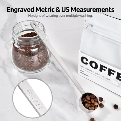 Coffee Scoop 1 Tablespoon, 4.3in Long Handle Tbsp Measuring Spoon