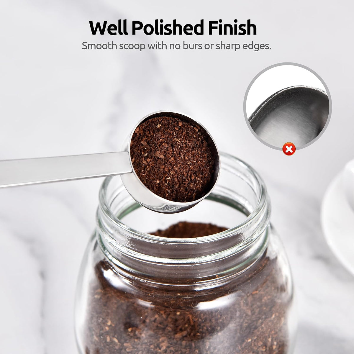 Coffee Scoop 1 Tablespoon, 4.3in Long Handle Tbsp Measuring Spoon