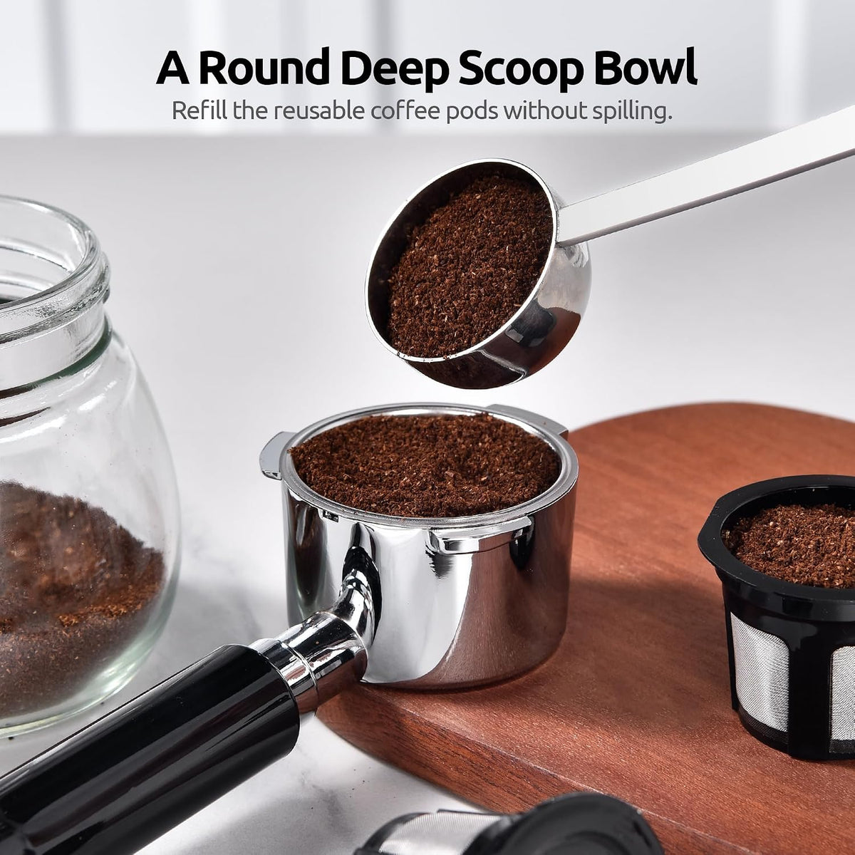Coffee Scoop 1 Tablespoon, 4.3in Long Handle Tbsp Measuring Spoon