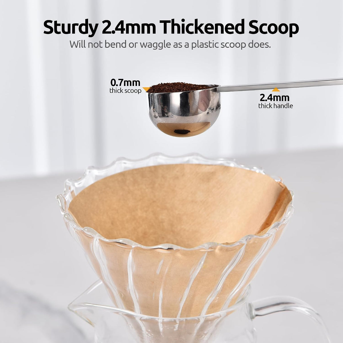 Coffee Scoop 1 Tablespoon, 4.3in Long Handle Tbsp Measuring Spoon