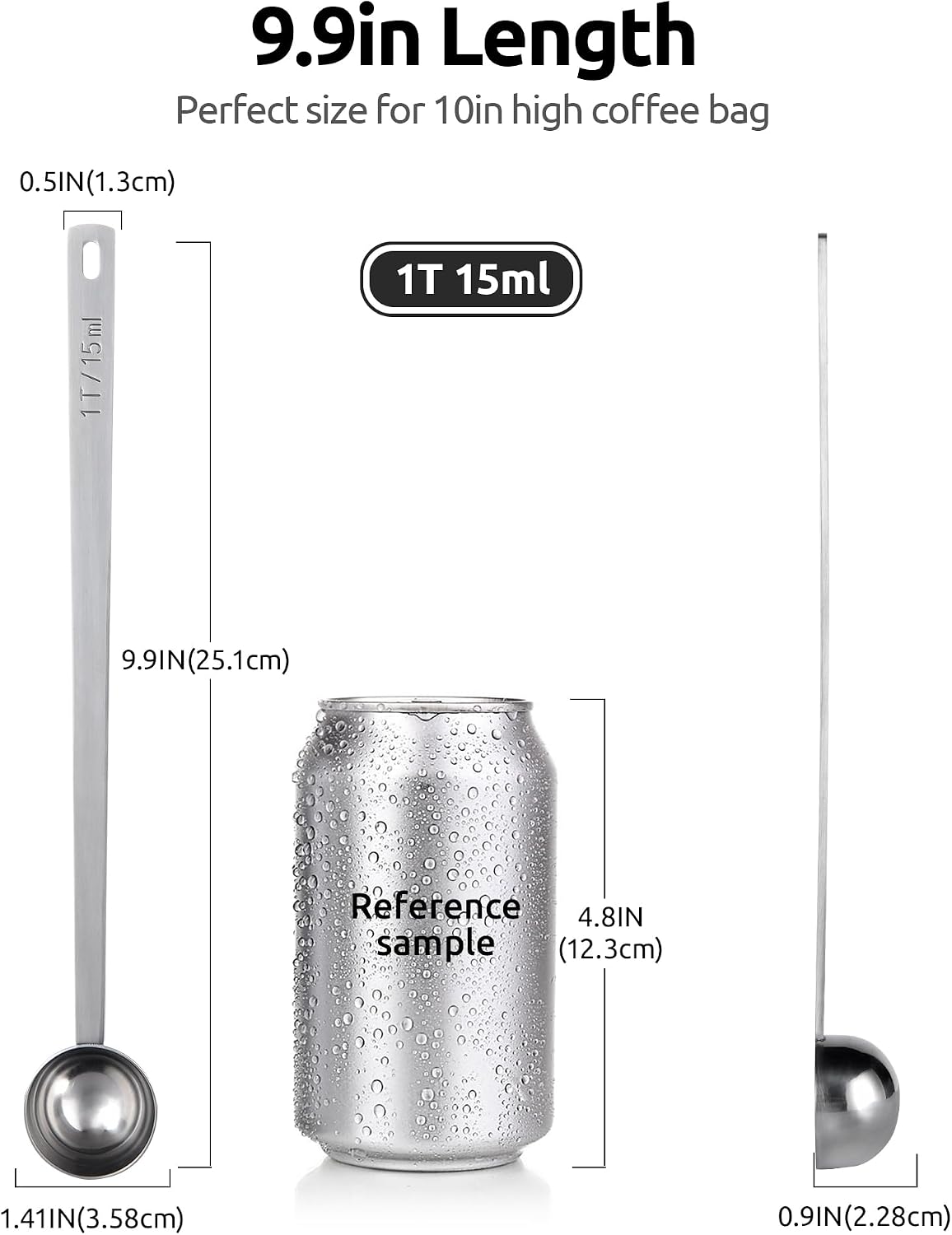 Coffee Scoop 1 Tablespoon, 4.3in Long Handle Tbsp Measuring Spoon