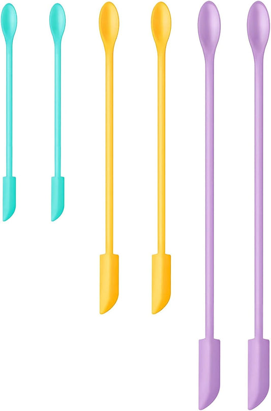 Silicone Spatula Set 6Pcs, Mini Jar Scraper for Makeup & Food | Mini spatulas reach every last drop in jars and bottles, reducing waste for food, cosmetics and personal care products.