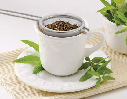 Kitchen Fine Mesh Tea Strainer With Helper Handle, 18/8 Stainless Steel, 2.75-Inch, For Sifting, Straining, And Brewing Tea, Coffee, Or Cocktails
