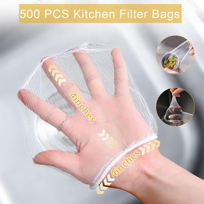 300 PCS Disposable Kitchen Sink Drain Strainer Mesh Bag, Anti-Clogging Mesh Disposable Drain Covers Fits Most Sink Strainers, Filter Nets for Leftover & Kitchen Waste